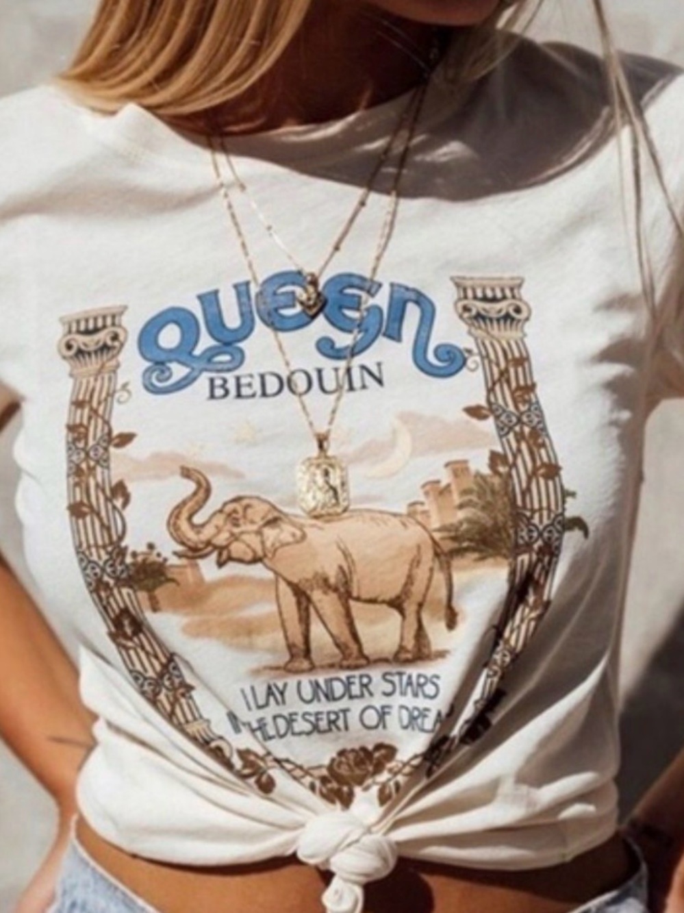 Spell and the Gypsy Queen Bedouin Elephant Tee, Sm, GUC!